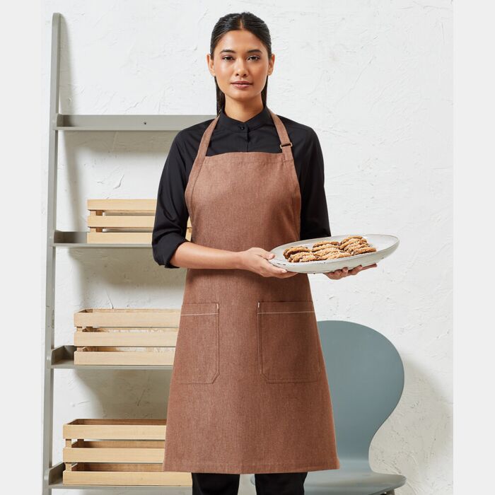 Premier Cotton denim bib apron, organic and Fairtrade certified PR113 Cotton denim bib apron, organic and Fairtrade certified Thumbnail