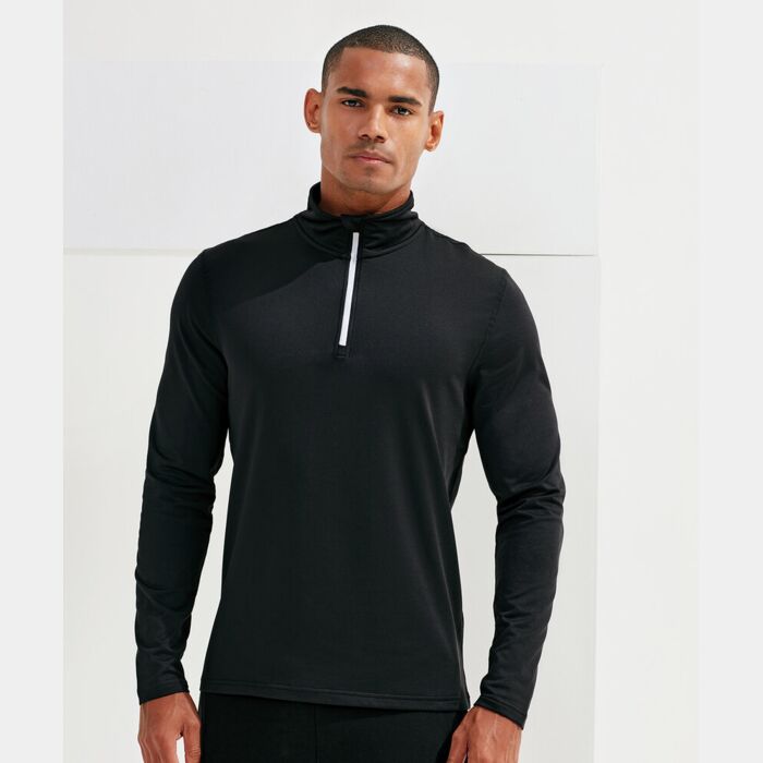TriDri® recycled long sleeve brushed back ¼ zip top Thumbnail