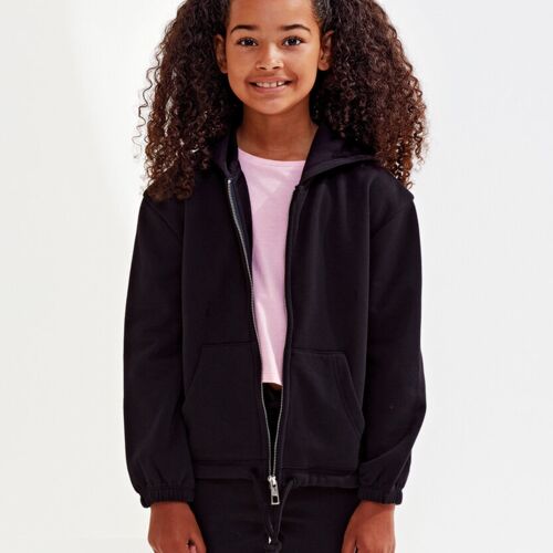 Kids TriDri® recycled cropped oversize full-zip hoodie Thumbnail
