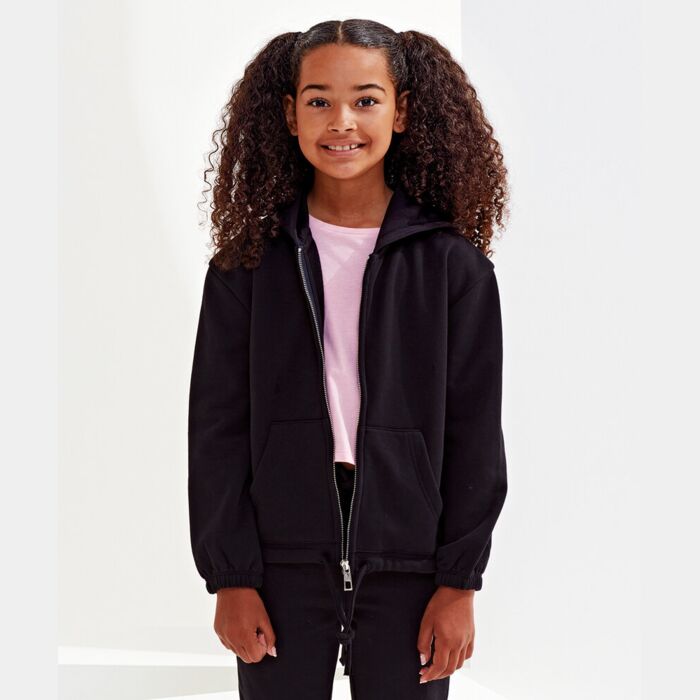 Kids TriDri® recycled cropped oversize full-zip hoodie Thumbnail