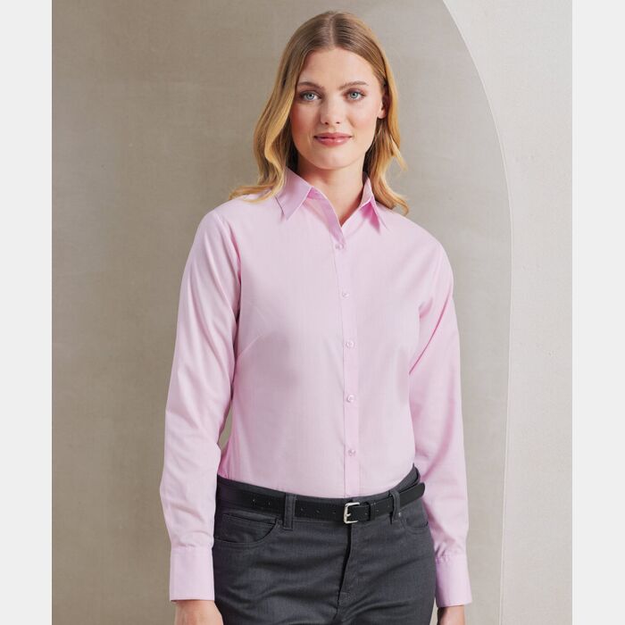 Women's poplin long sleeve blouse Thumbnail