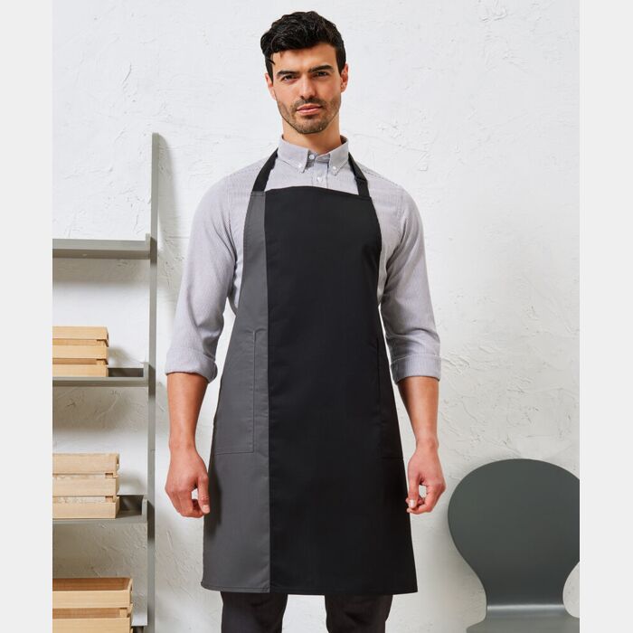 Premier Contrast bib apron PR162 Contrast bib apron Thumbnail