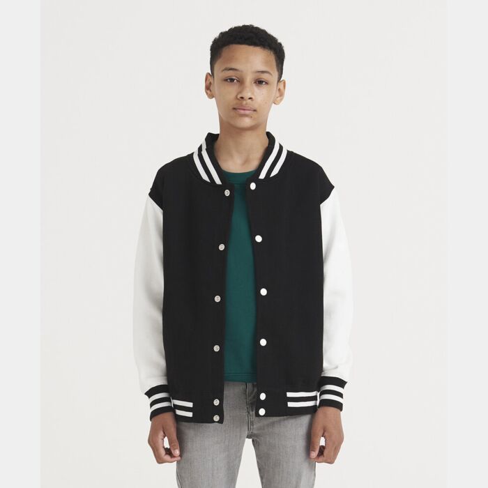 AWDis Just Hoods Kids varsity jacket JH43J Kids varsity jacket Thumbnail