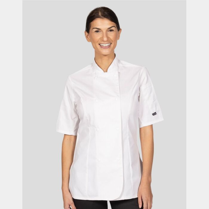 Dennys Ladies' Short Sleeve Fitted Chef's Jacket DD33S Ladies' Short Sleeve Fitted Chef's Jacket Thumbnail