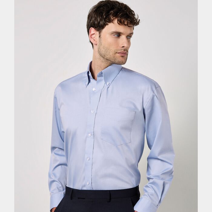 Kustom Kit Premium Long Sleeve Classic Fit Oxford Shirt Thumbnail