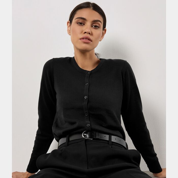 Kustom Kit Ladies Arundel Round Neck Cardigan Thumbnail