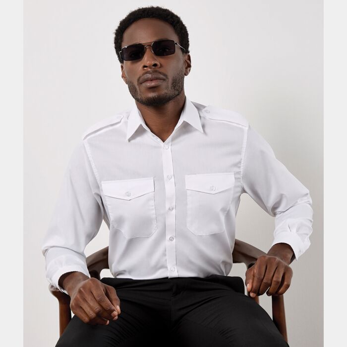 Kustom Kit Long Sleeve Tailored Pilot Shirt Thumbnail