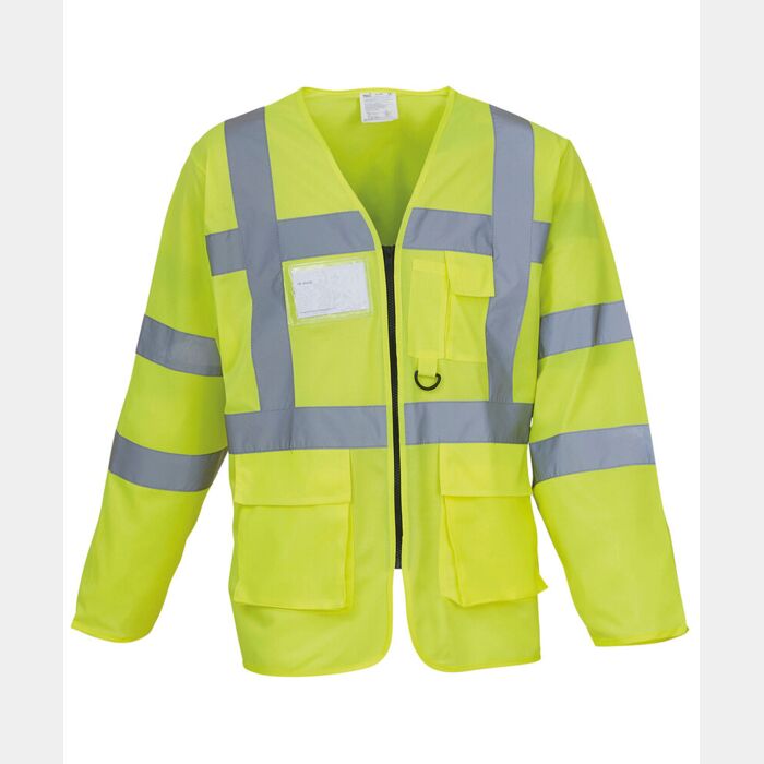 Yoko Hi-vis executive long sleeve waistcoat (HVJ800) YK014 Hi-vis executive long sleeve waistcoat (HVJ800) Thumbnail