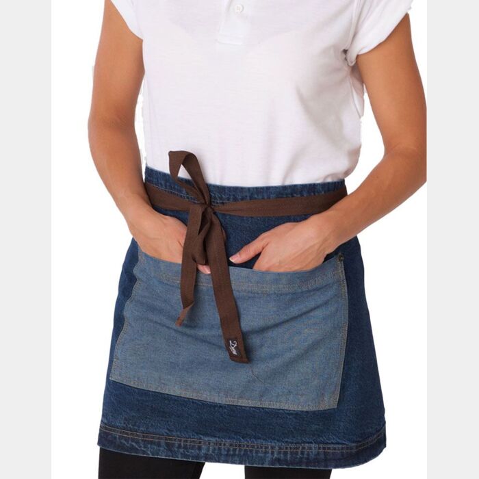 Dennys Washed Denim Contrast Waist Apron DP103B1 Washed Denim Contrast Waist Apron Thumbnail