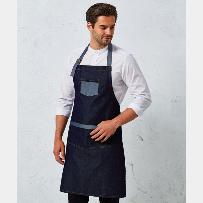 Premier Domain contrast denim bib apron PR127 Domain contrast denim bib apron Thumbnail