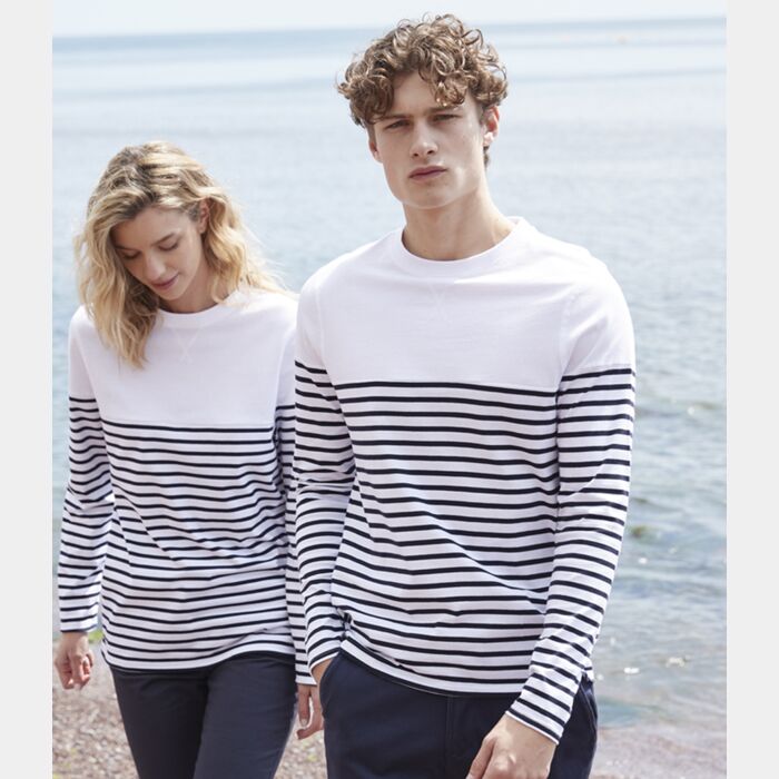Front Row Unisex Long Sleeve Breton Striped T-Shirt Thumbnail