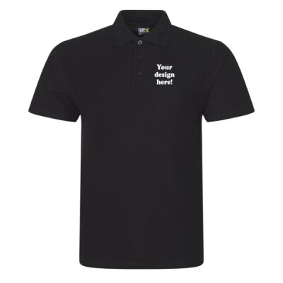 Black Pro Polo - With left chest embroidery Thumbnail