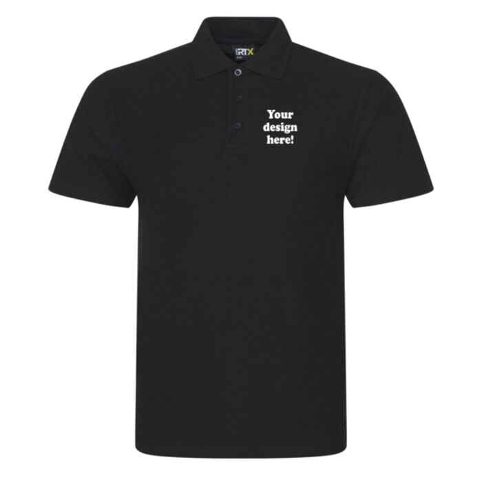 Black Pro Polo - With left chest embroidery Thumbnail