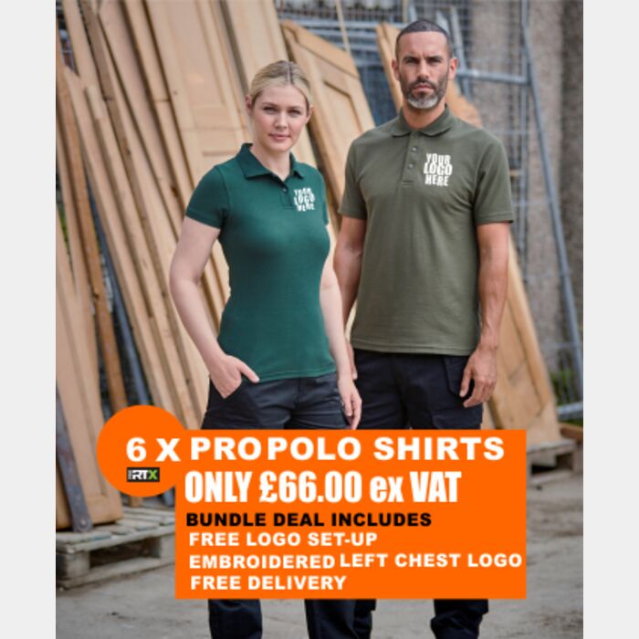 Pro Polo Shirts X 6 Bundle Deal £66.00 Only £11.00 each Thumbnail